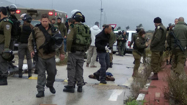 The scene of the Tapuach attempted stabbing attack