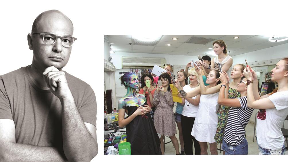 Феликс Штейн и урок макияжа. Фото: Эдуард Штерн и из личного архива