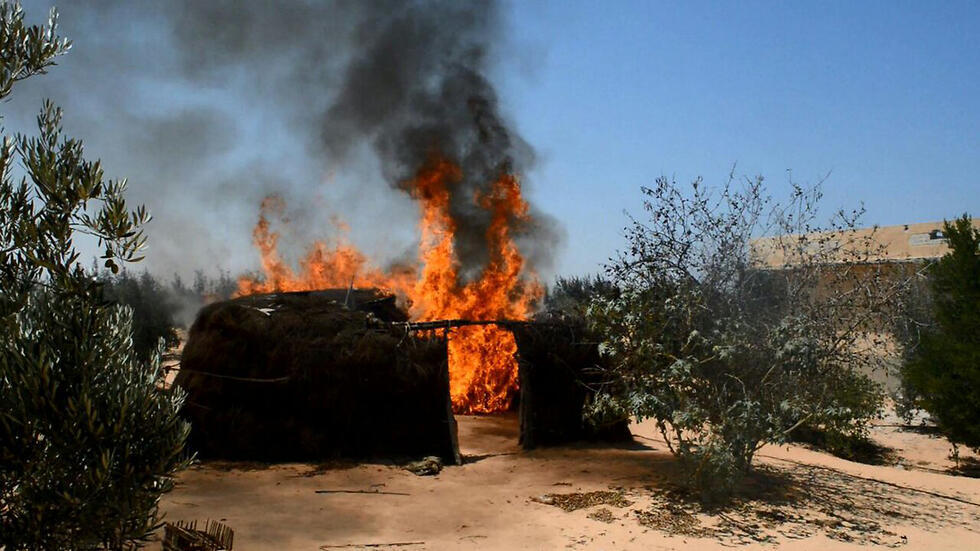 База "Исламского государства" на Синае после воздушной атаки