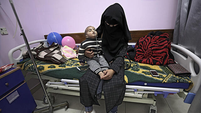 Child cancer patient in a Gaza Strip hospital