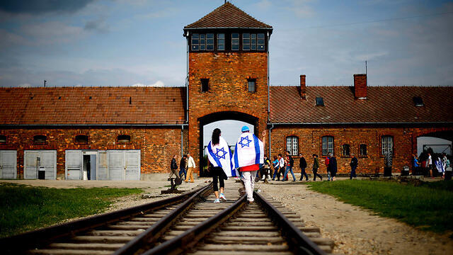 File photo. Israelis in Auschwitz
