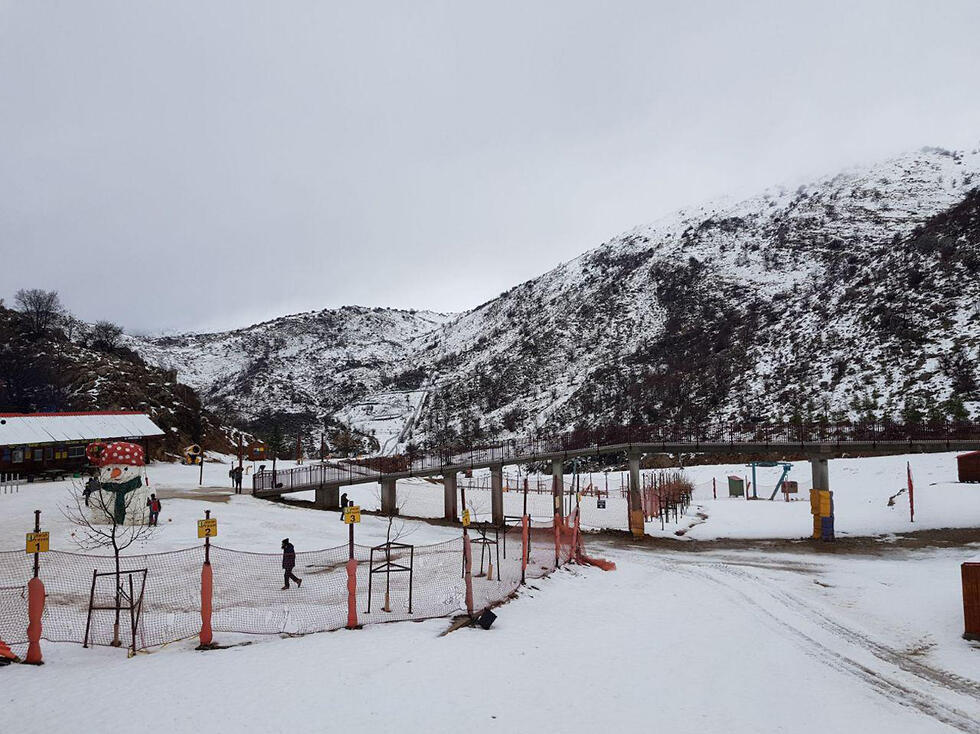Снег на Хермоне (צילום: אתר החרמון) Снег на Хермоне