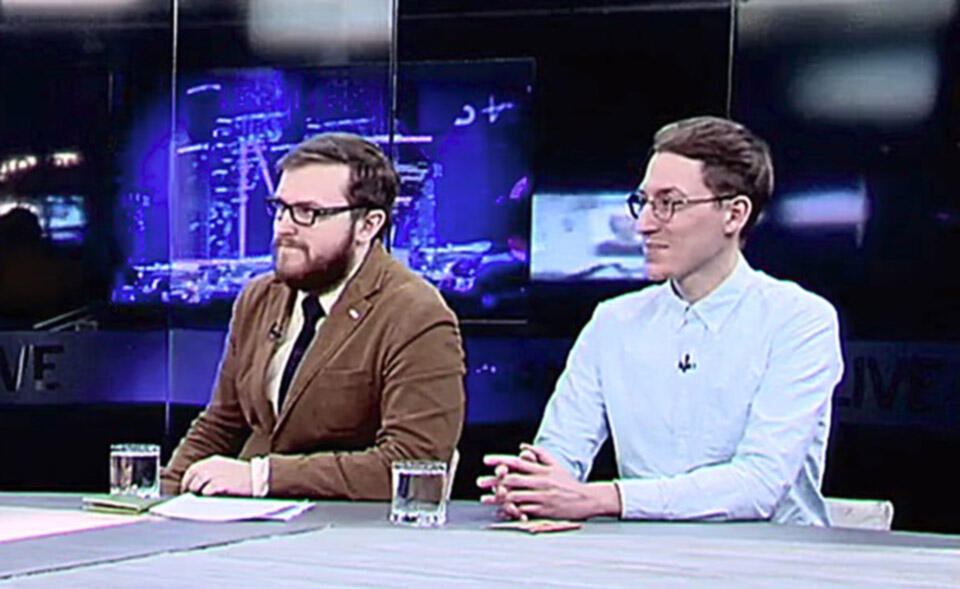 Евгений Войцеховский и Павел Стоцко в эфире "Дождя"