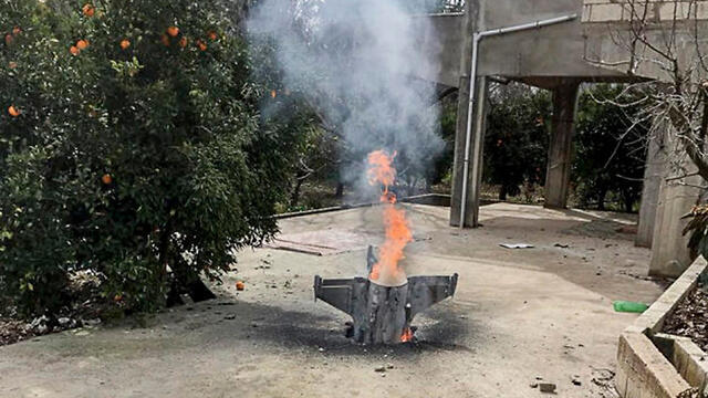 One of the Syrian anti-aircraft missiles fired at the F-16 jets