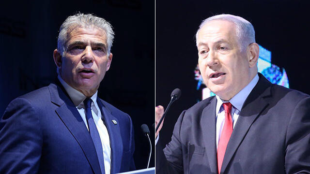 MK Lapid (L) and PM Netanyahu