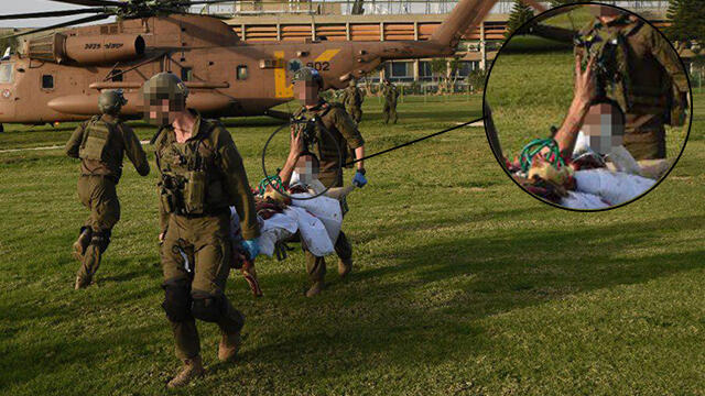 A wounded soldier near the Soroka Hospital