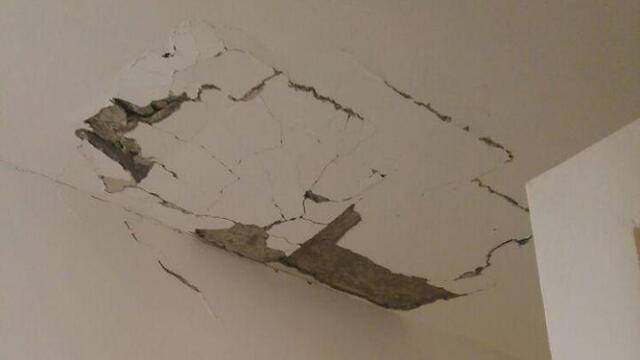 The roof of the Sha'ar HaNegev home hit by a rocket