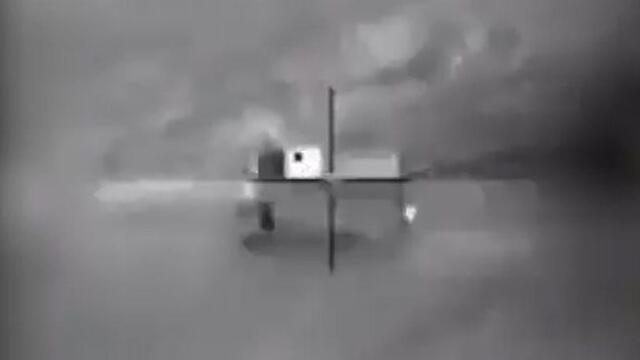 The Iranian drone's control and command center being targeted by Israeli jets (צילום: דובר צה"ל) The Iranian drone's control and command center being targeted by Israeli jets