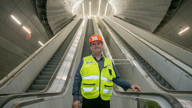 Transportation Minister Katz at the new Jerusalem railway station (צילום: אוהד צויגנברג) Transportation Minister Katz at the new Jerusalem railway station
