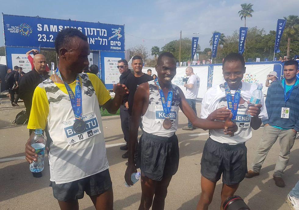 First three to cross the finish line