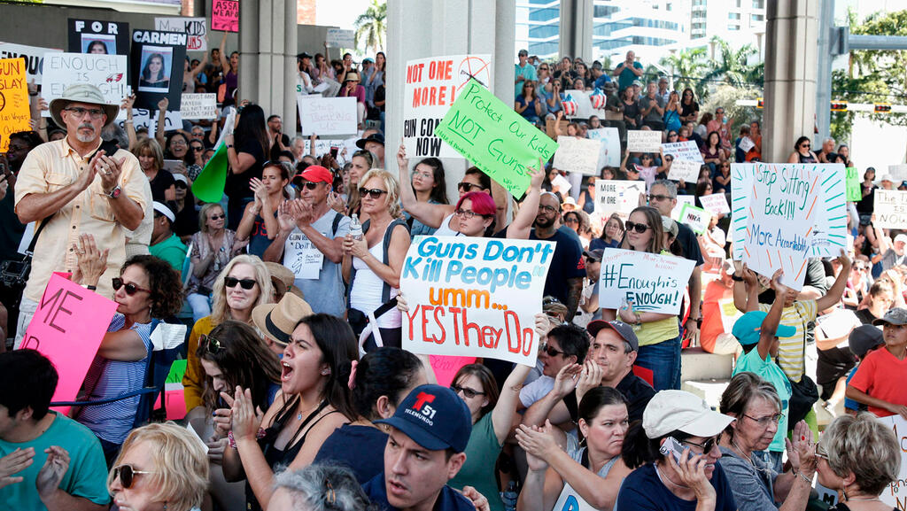 Vigil for victims of the Marjory Stoneman Douglas High School shooting in Parkland 