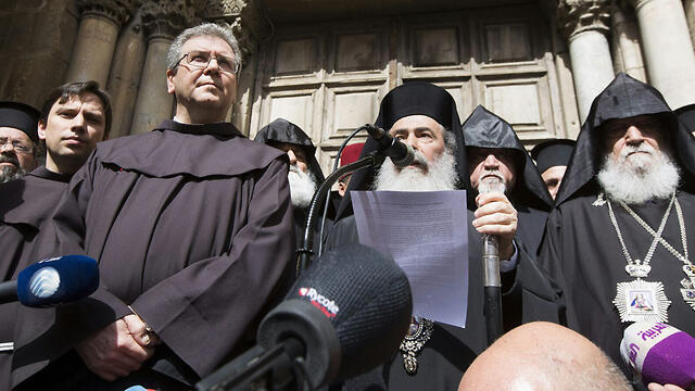 Church leaders on Sunday (צילום: Mab-CTS) Church leaders on Sunday