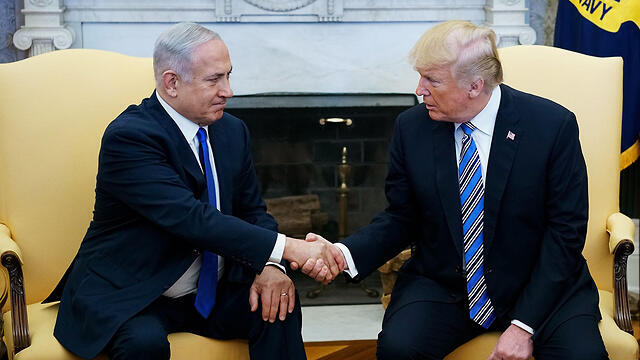 Benjamin Netanyahu and Donald Trump meeting at the White House
