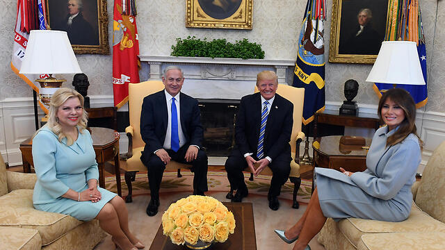 The Trumps and the Netanyahus in the Oval Office of the White House (צילום: חיים צח / לע"מ) The Trumps and the Netanyahus in the Oval Office of the White House