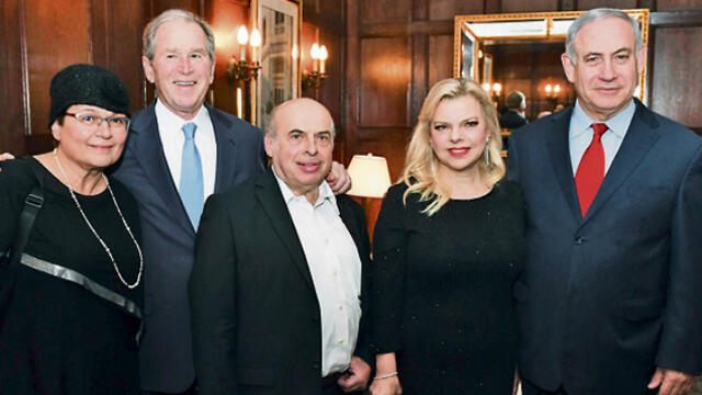 L-R: Avital Sharansky, fmr. US President Bush, Natan Sharansky, Sara and Prime Minister Netanyahu