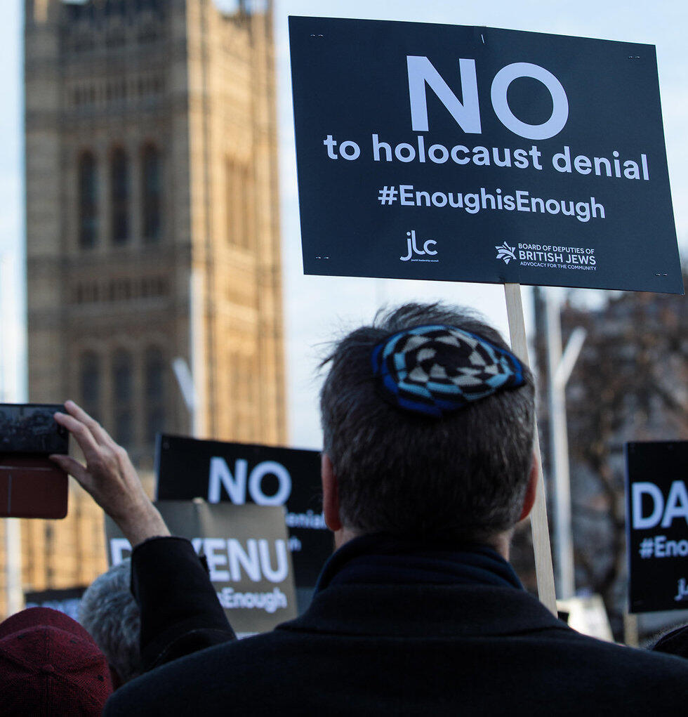 Jews at the anti-Semitism protest against Corbyn