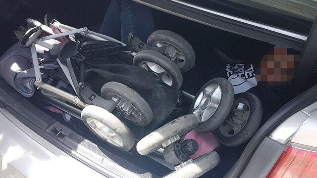 Palestinian caught hiding behind stroller