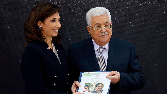 Ala Awed and President Mahmoud Abbas