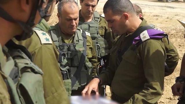 IDF officers by the Gaza border
