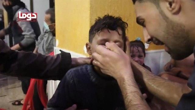 Children treated after alleged chemical attack in Douma in 2018