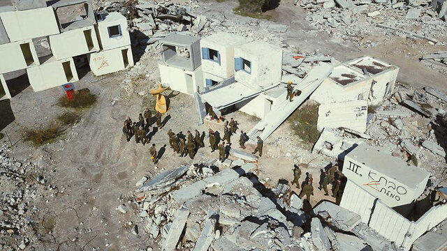 The drone provides a real-time overhead view of the scene