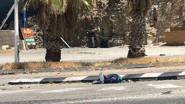 The suspected attack at the scene (צילום: TPS) The suspected attack at the scene