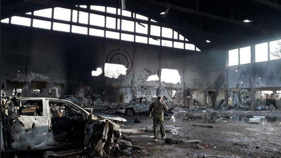 Разрушения на базе Т-4 в Сирии 