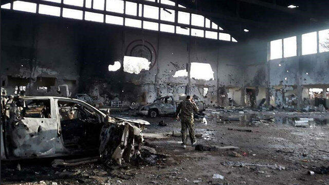 Ангар на базе Т-4, разрушенный при авиаударе