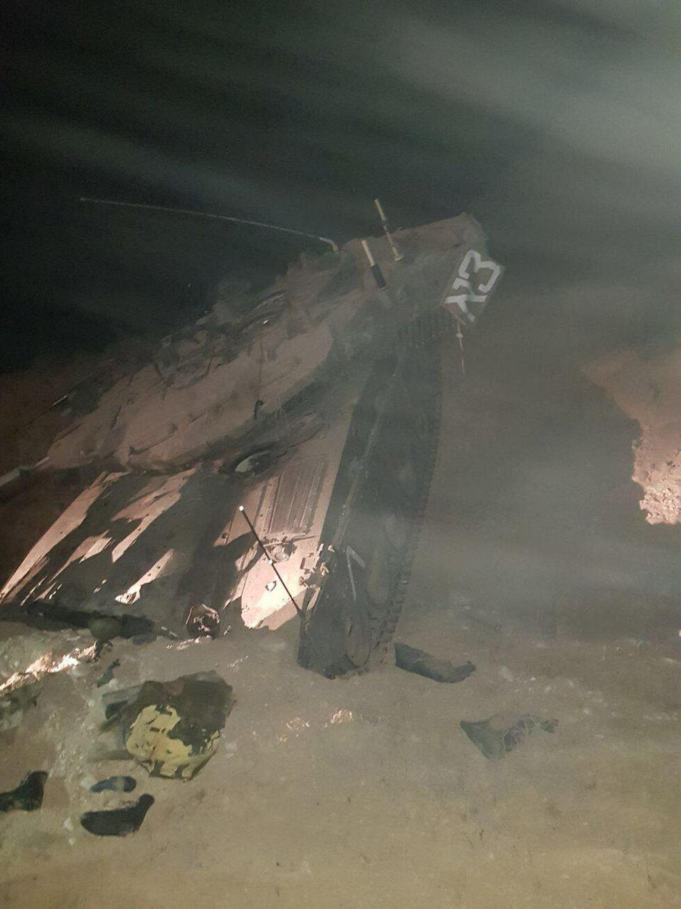 The tank at the scene of the accidentnullnull The tank at the scene of the accident