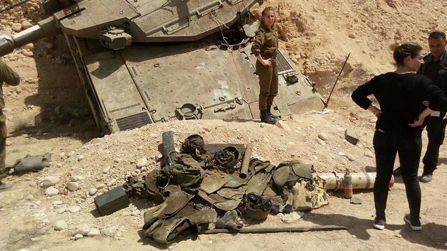 The tank at the scene of the accidentnullnull The tank at the scene of the accident