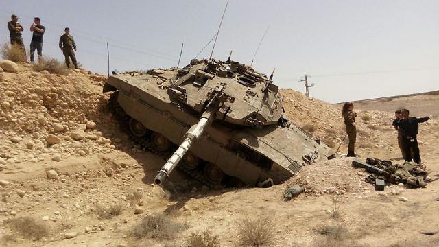 The tank at the scene of the accidentnullnull The tank at the scene of the accident