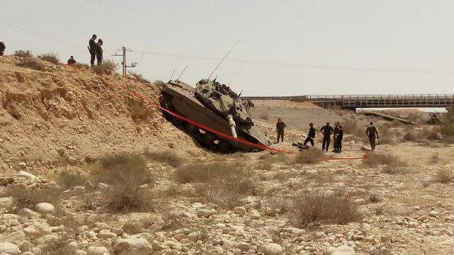 The tank at the scene of the accidentnullnull The tank at the scene of the accident