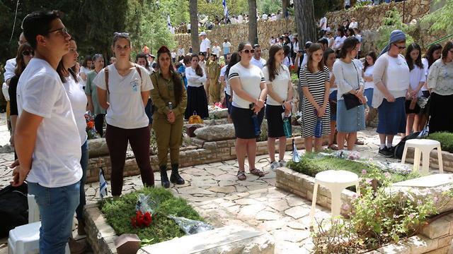 Гора Герцля, Иерусалим. Минута молчания. Фото: Гилель Меир, TPS