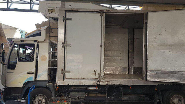 The truck where the explosive device was found (צילום: דוברות משרד הביטחון) The truck where the explosive device was found