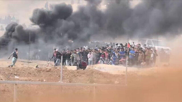Friday's border protests again turned violent