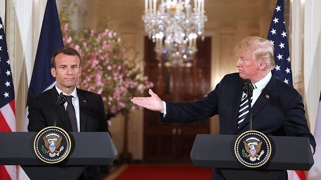 Совместная пресс-конференция Макрона и Трампа. Фото: AFP