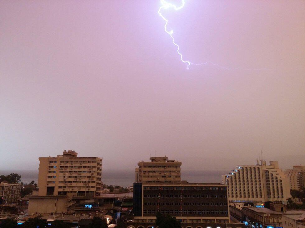 Гроза в Тверии. Фото: Одед Москович