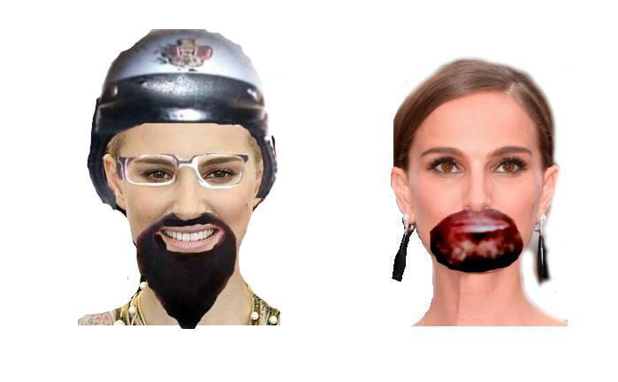 Пародия на Натали Портман и "бородатую певицу" Кончиту Вурст (Фото из соцсетей) Пародия на Натали Портман и "бородатую певицу" Кончиту Вурст