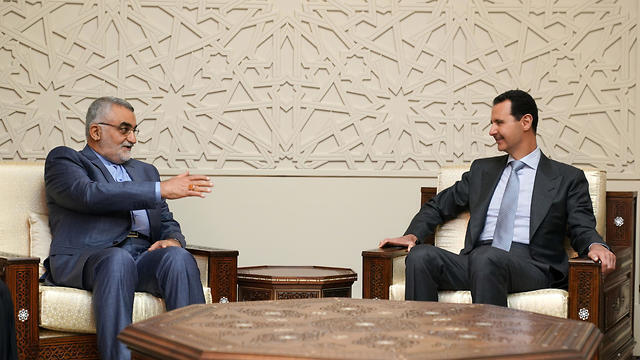 Committee of Iranian parliament's Foreign Policy and National Security Boroujerdi (L) met Syrian President Assad in Damascus