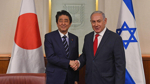 PMs Netanyahu and Abe in Jerusalem, May 2018 (Photo: GPO)