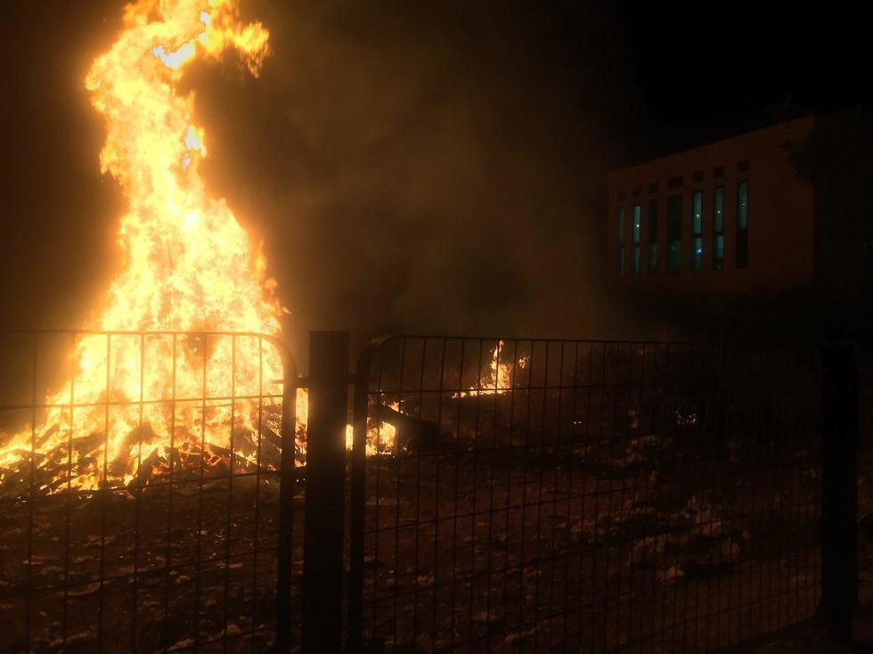 Bonfire near the synagogue