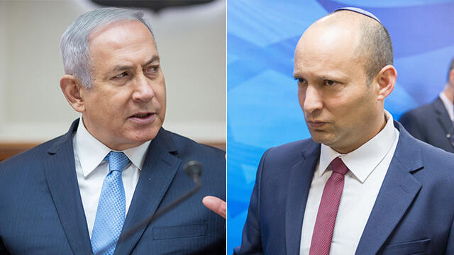 Prime Minister Benjamin Netanyahu (L) and Education Minister Naftali Bennett 
