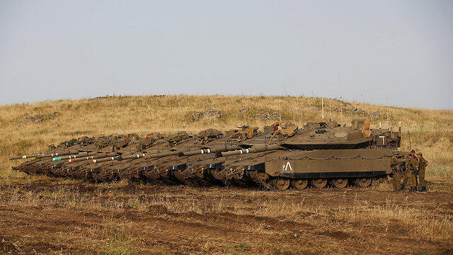 Israeli tanks in the Golan Heights