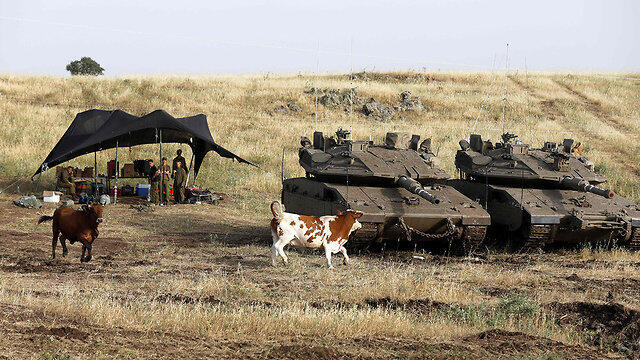 IDF tanks in the Golan Heights