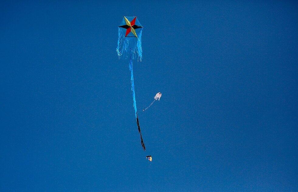 Kite attached with burning rag