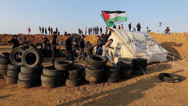 Preparations for protests on Gaza border, Monday morningnullnull Preparations for protests on Gaza border, Monday morning