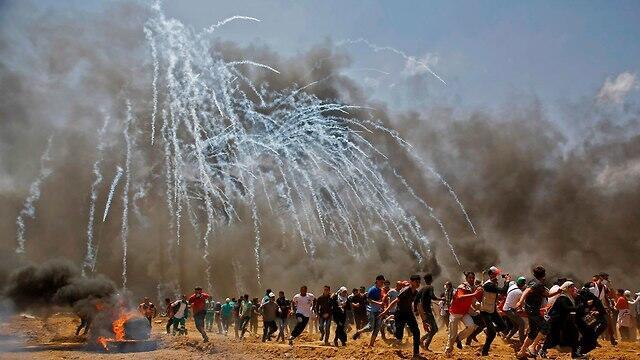 Recent Gaza border protest (צילום: AFP) Recent Gaza border protest