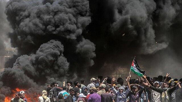The Gaza border protests. Stropnický said Hamas often sends children to their forefront hoping they would be killed (צילום: EPA) The Gaza border protests. Stropnický said Hamas often sends children to their forefront hoping they would be killed