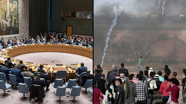 The UN Security Council will convene to discuss the Gaza riots, with a Palestinian-backed Kuwait resolution to station an international force near the border (צילום: AP, AFP) The UN Security Council will convene to discuss the Gaza riots, with a Palestinian-backed Kuwait resolution to station an international force near the border