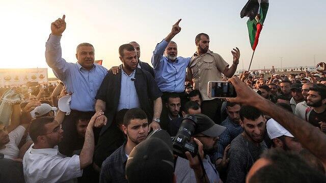 Hamas leader Haniyeh on Gaza border. The Hamas rule could have been eliminated in Operation Cast Lead